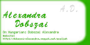 alexandra dobszai business card